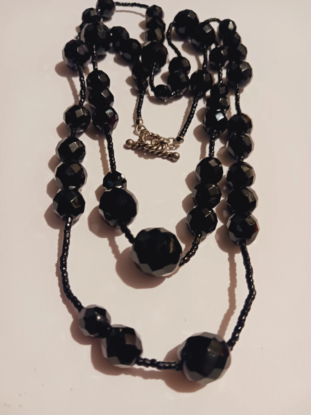 Black Stone Beaded Necklace