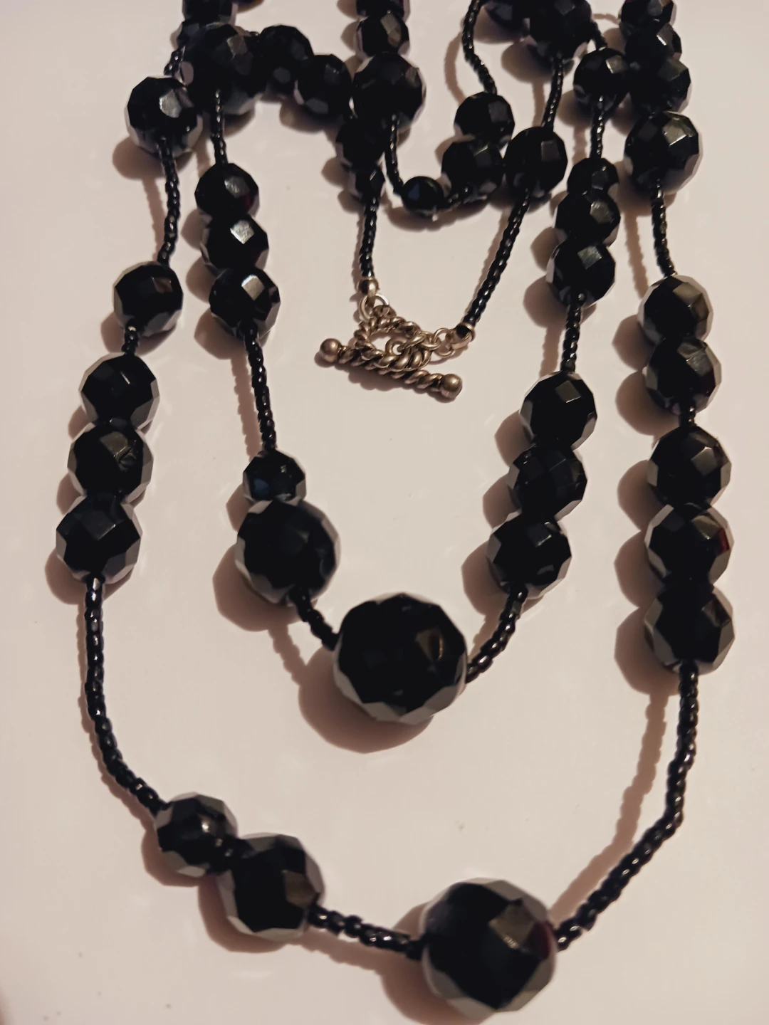 Black Stone Beaded Necklace - photo 4