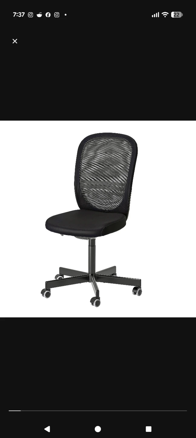 FLINTAN IKEA Black Mesh Office Chair with Removable Seat Cover - photo 5