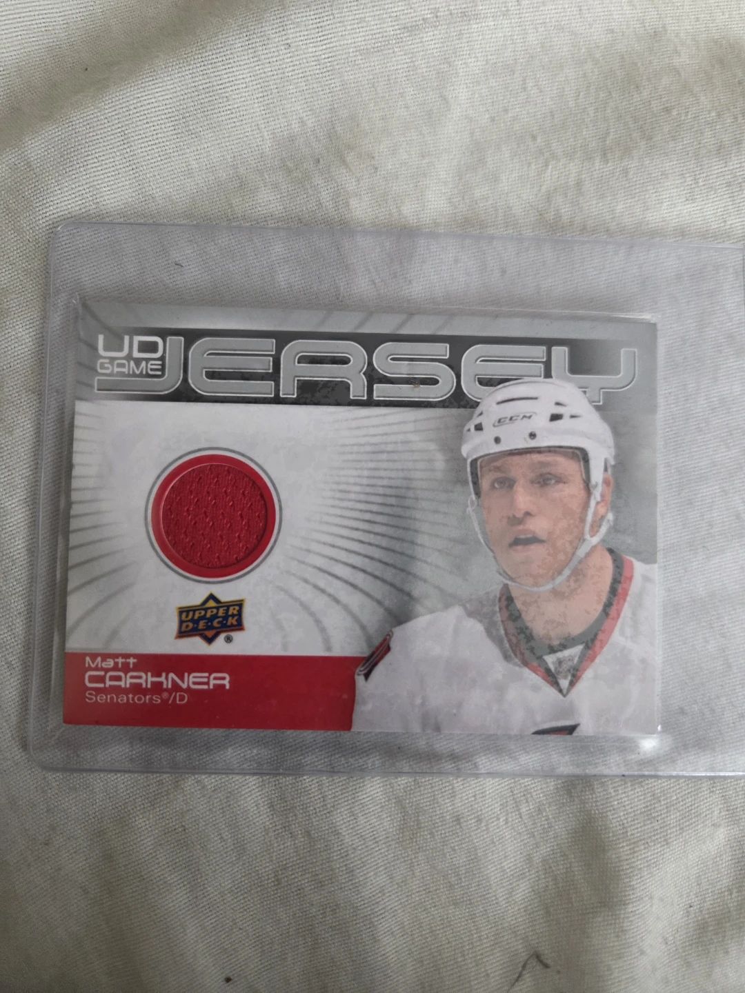 Upper Deck Game Used Jersey Matt Carkner Trading Card