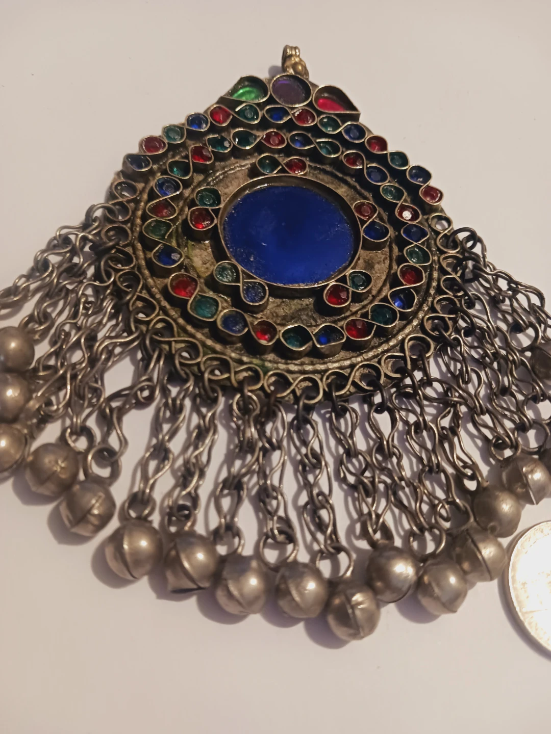 Large Afghan Ethnic Tribal Kuchi Pendant  5"×5" - photo 3