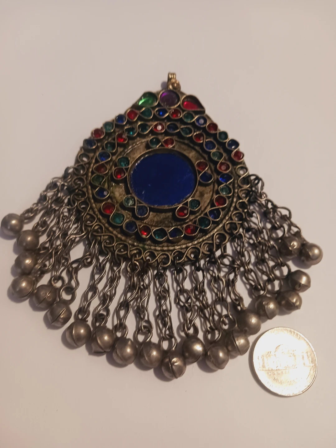 Large Afghan Ethnic Tribal Kuchi Pendant  5"×5" - photo 4