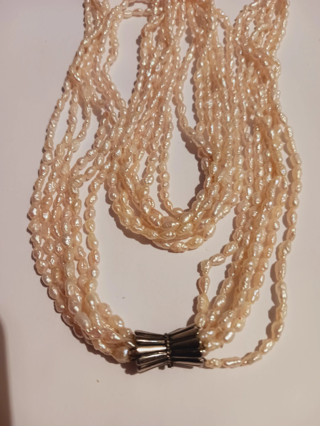 Sterling Silver 925 Genuine Freshwater Rice Pearl Long Necklace - photo 3