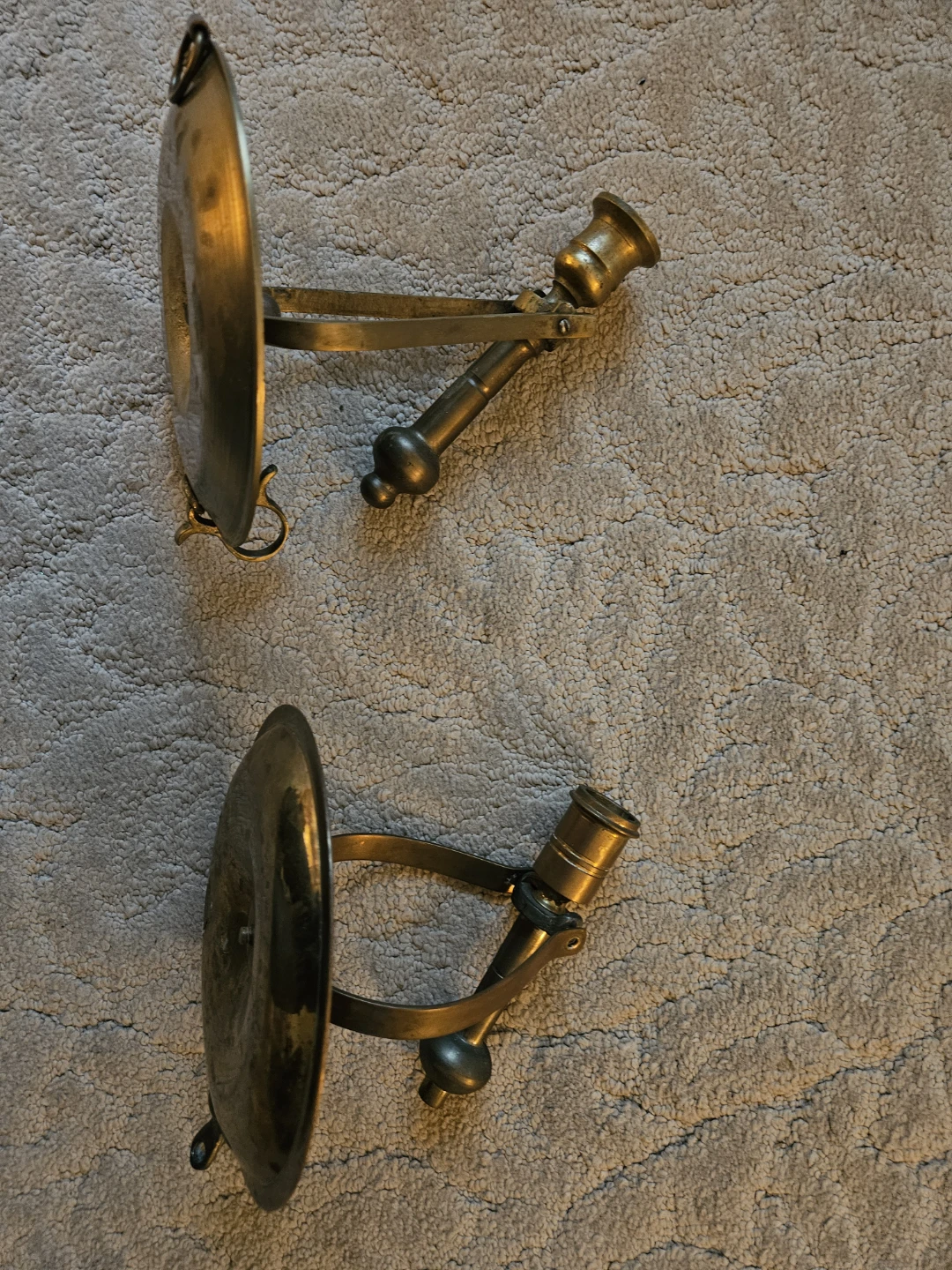 Brass coloured Candlesticks Holders - Pair - photo 3