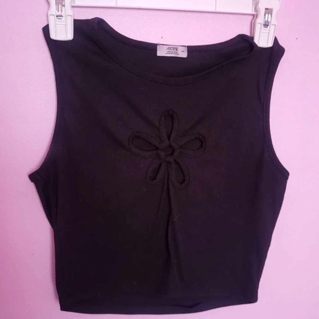 Ardene Black Cut-Out Crop Top