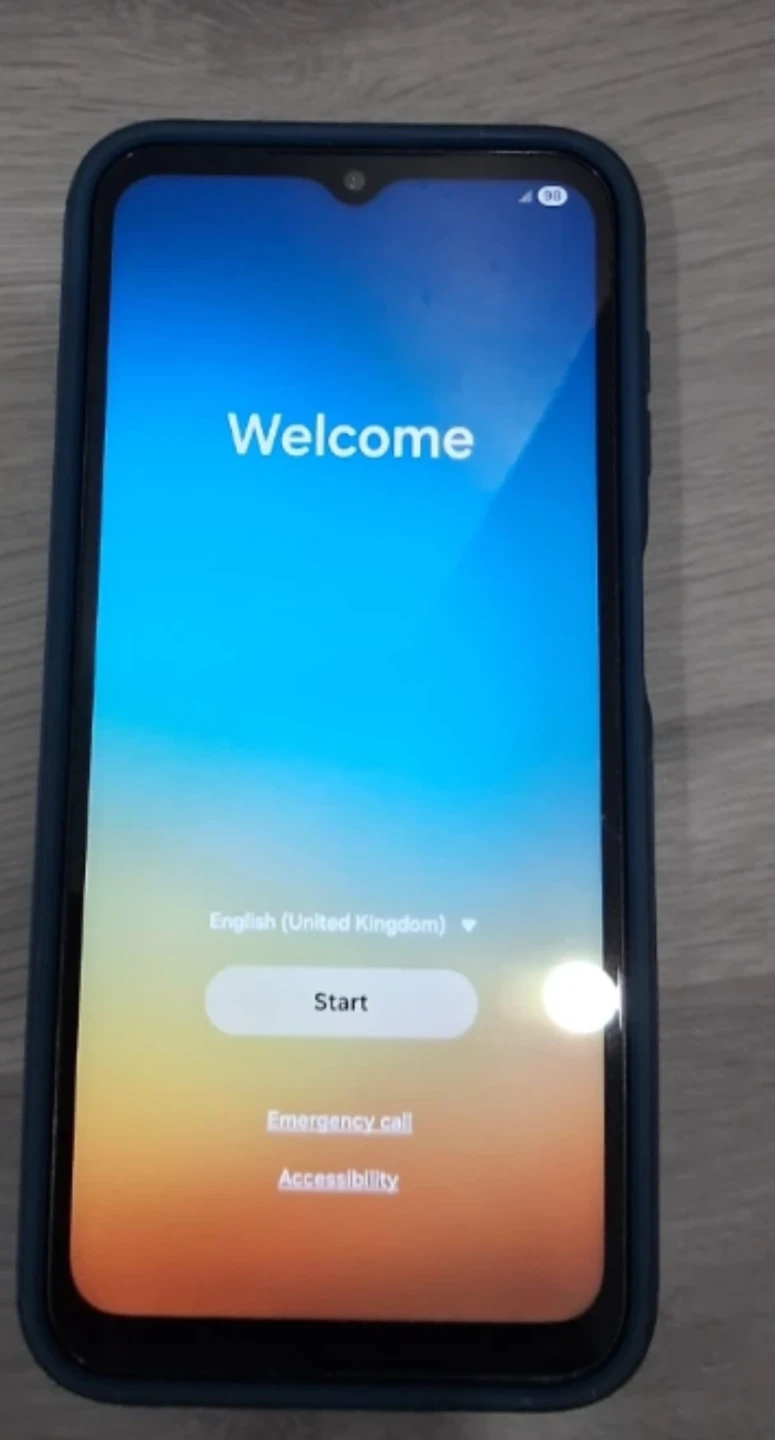 A14 galaxy samsung with blue phone case