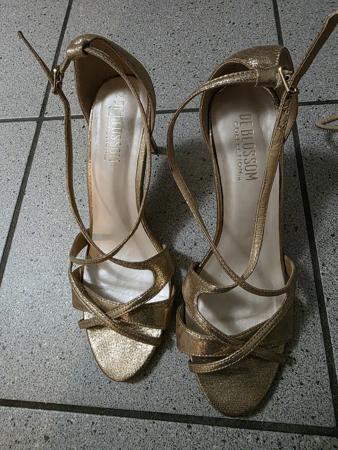 De Blossom Collection Gold Strappy Heels - photo 3