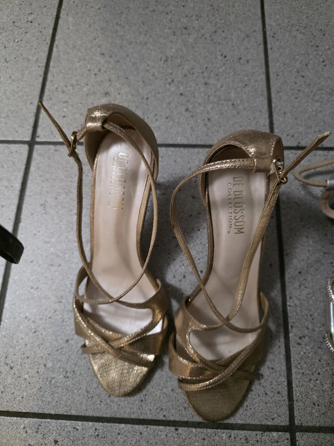 De Blossom Collection Gold Strappy Heels - photo 4