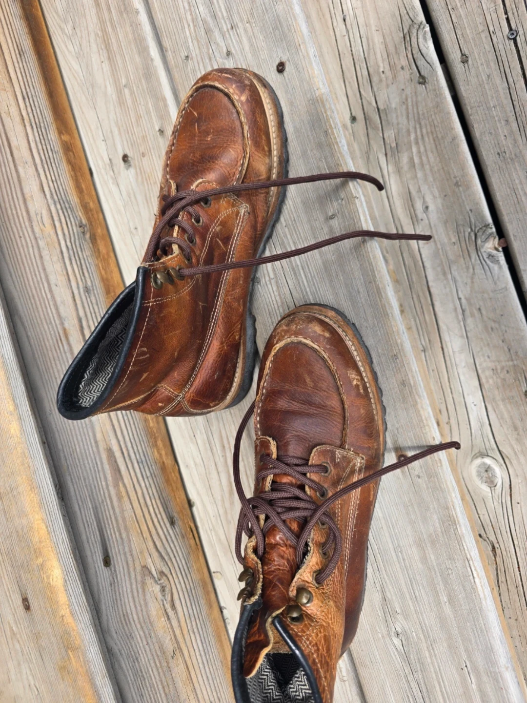 Men's Brown Leather Lace-Up Boots - photo 2