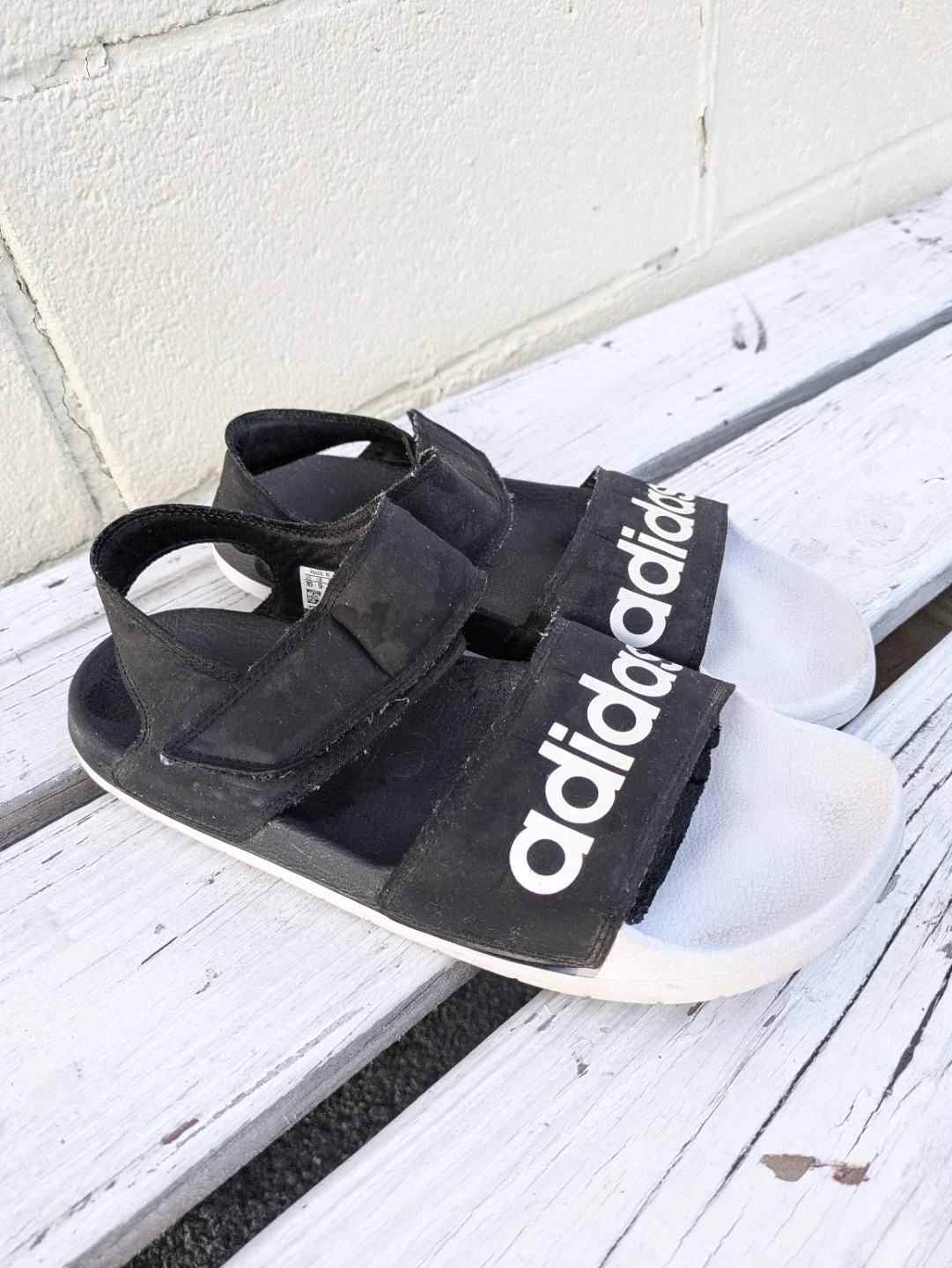Adidas men's Black & White Sport Sandals