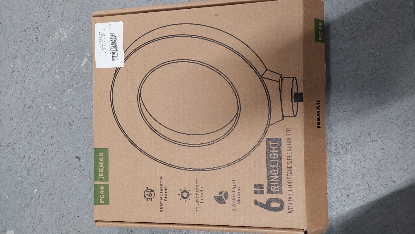 JEEMAK 6" Ring Light with Tabletop Stand & Phone Holder