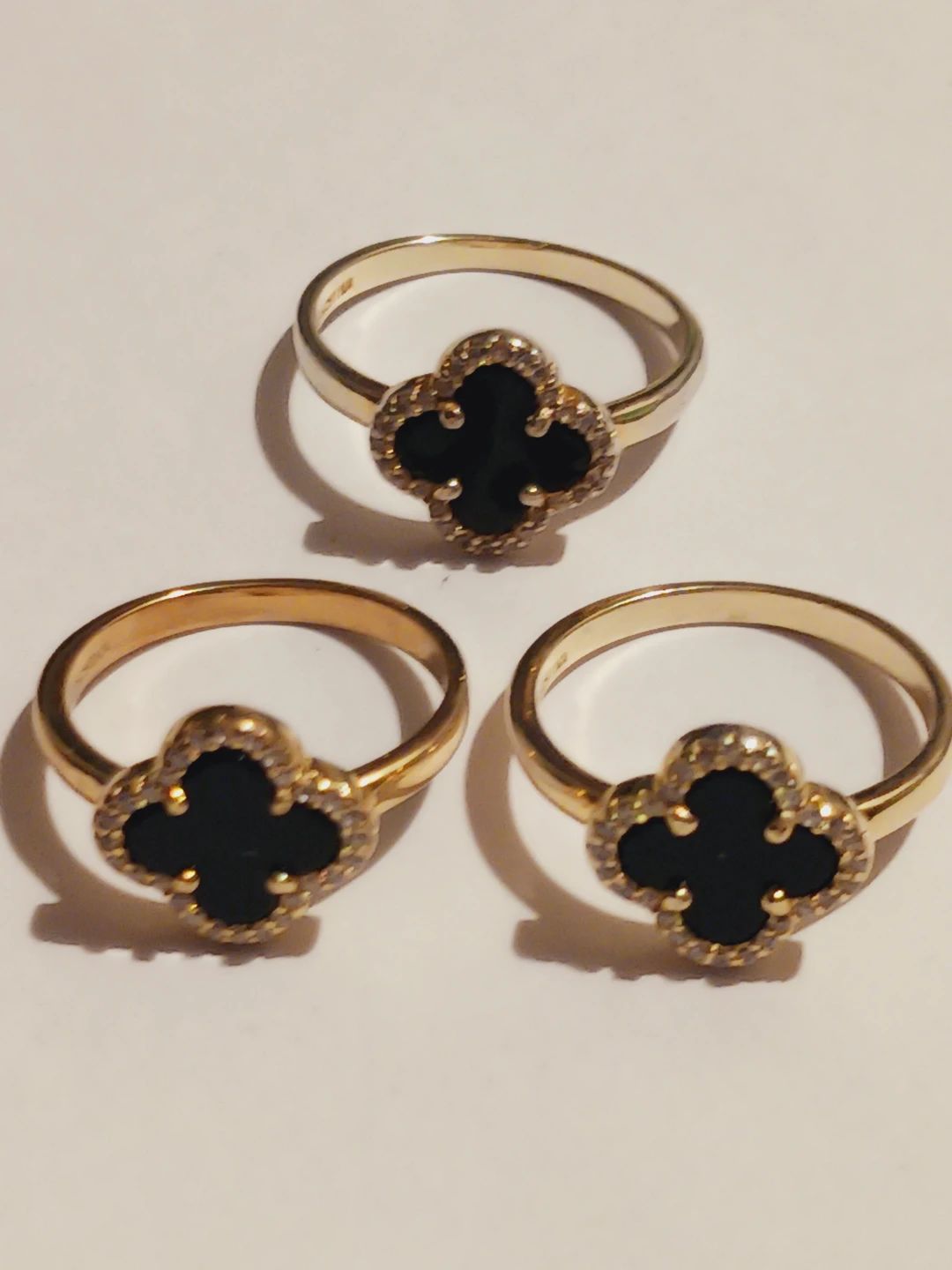 Gold Overlay Sterling Silver 925 Black 🍀 Rings $20 EACH - photo 2