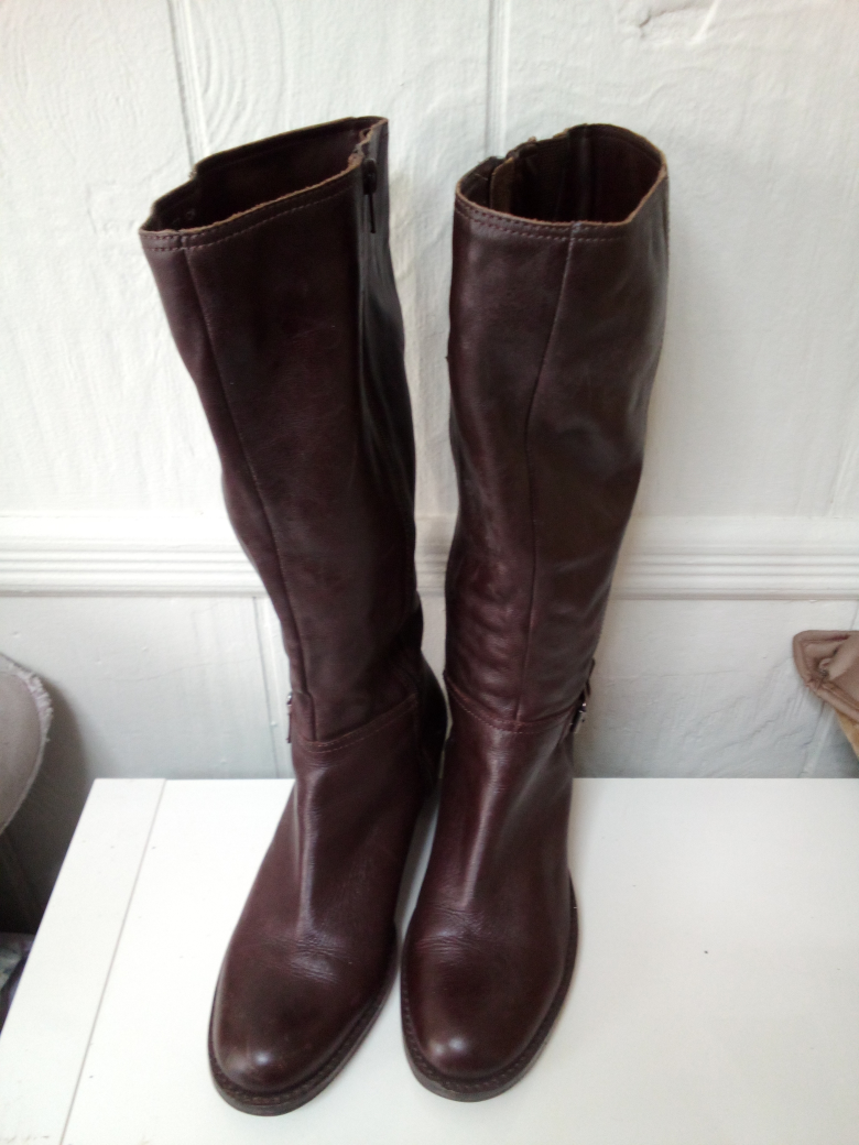 white mountain Brown Leather Knee-High Boots