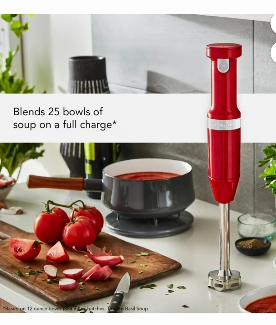 KitchenAid Cordless Variable Speed Hand Blender - Passion Red - photo 2