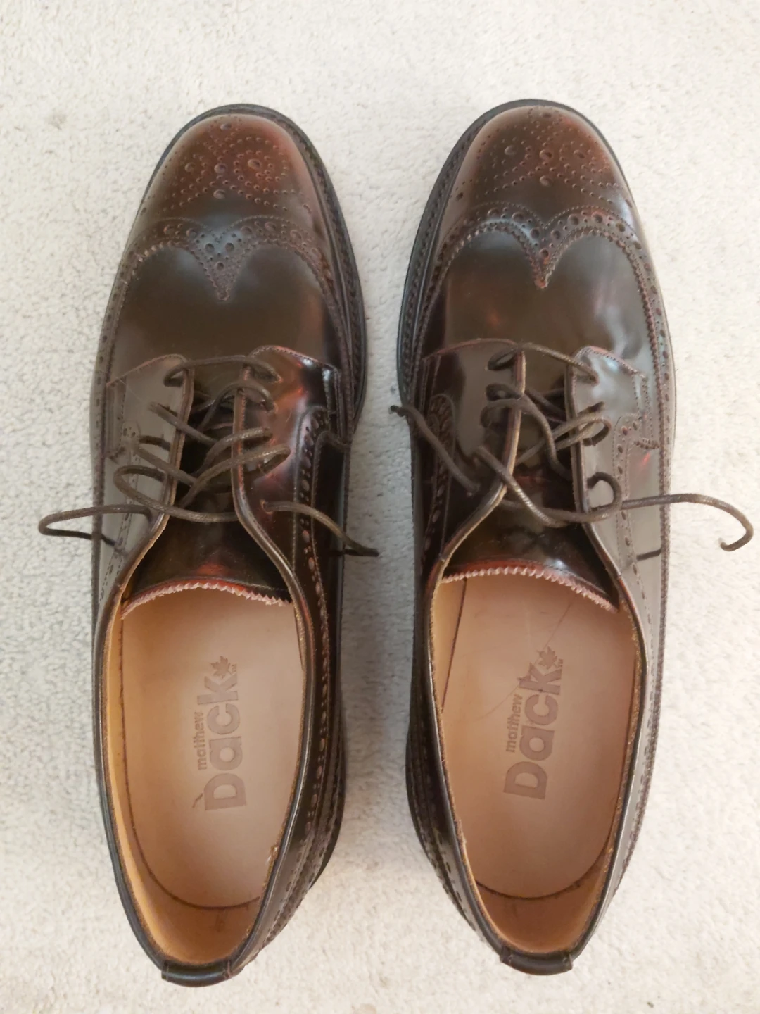 NEW 9.5 Matthew Dack Handmade Wingtip Brogue Dress Shoes - photo 2