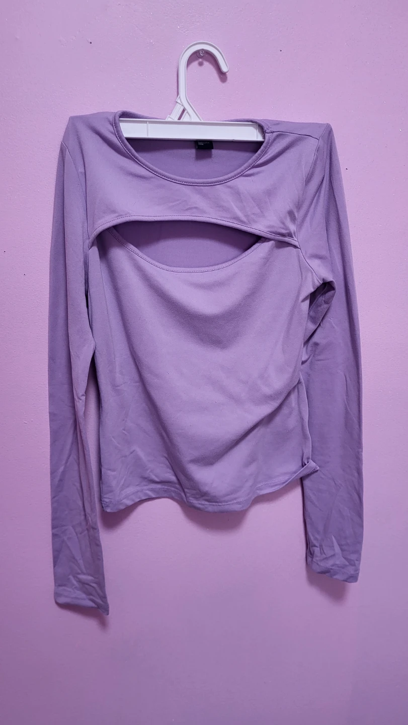 U2B Lilac Cut-Out Long Sleeve Top - Size S