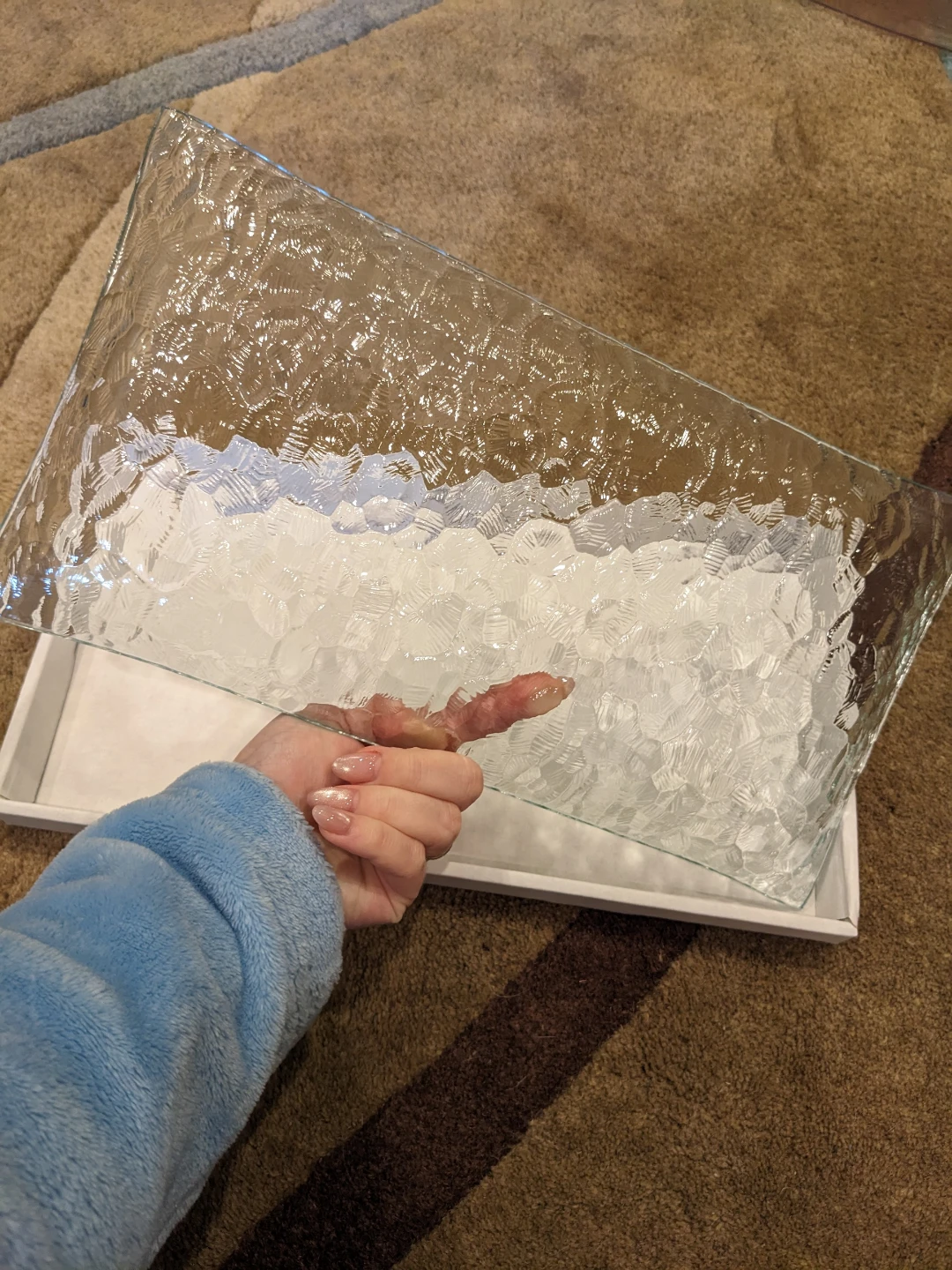 Textured Glass Serving Platter - photo 3