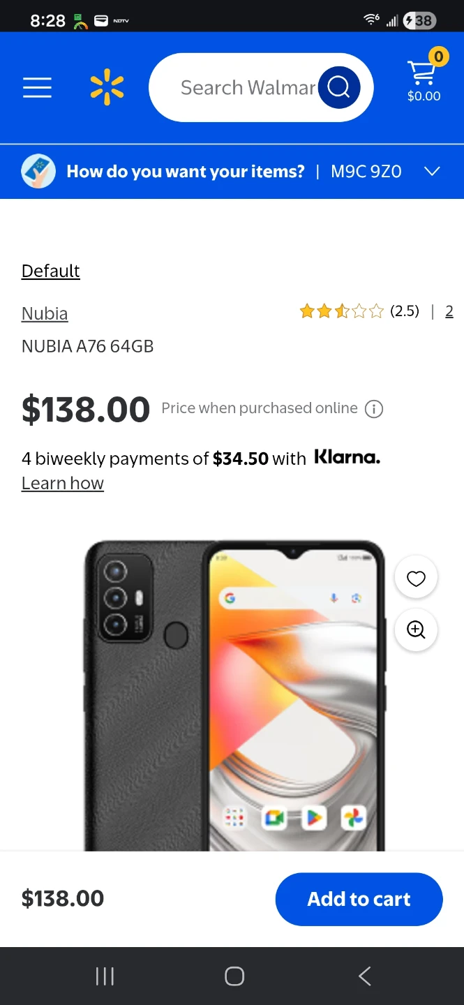 Nubia A76 64GB Smartphone