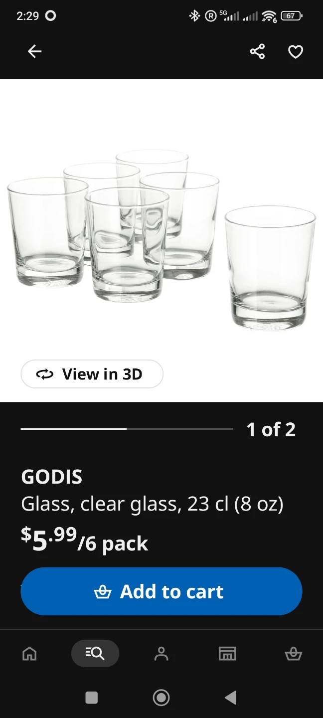 GODIS Clear Glass Tumblers - 6 Pack - photo 2