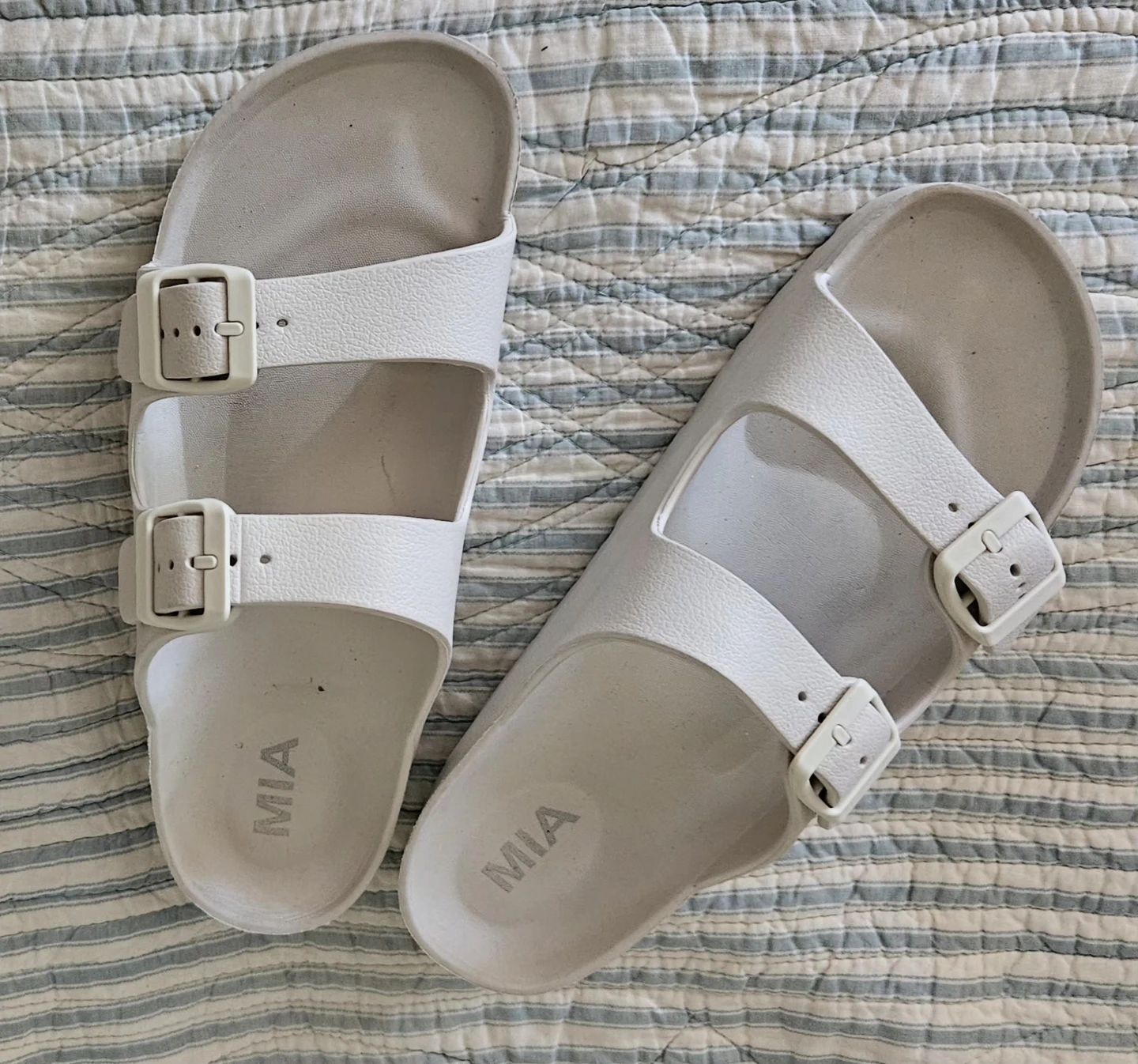 White MIA Slides Sandals