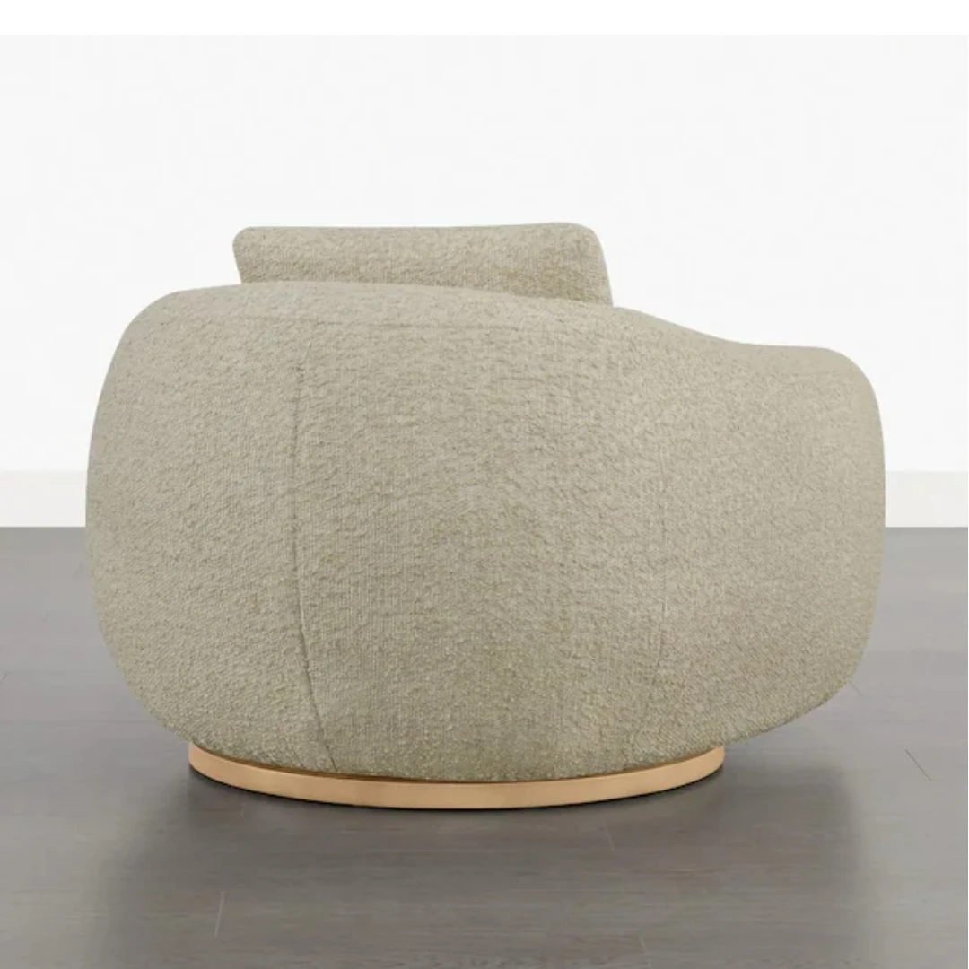 Bouclé Swivel Accent Chair - Beige - photo 5