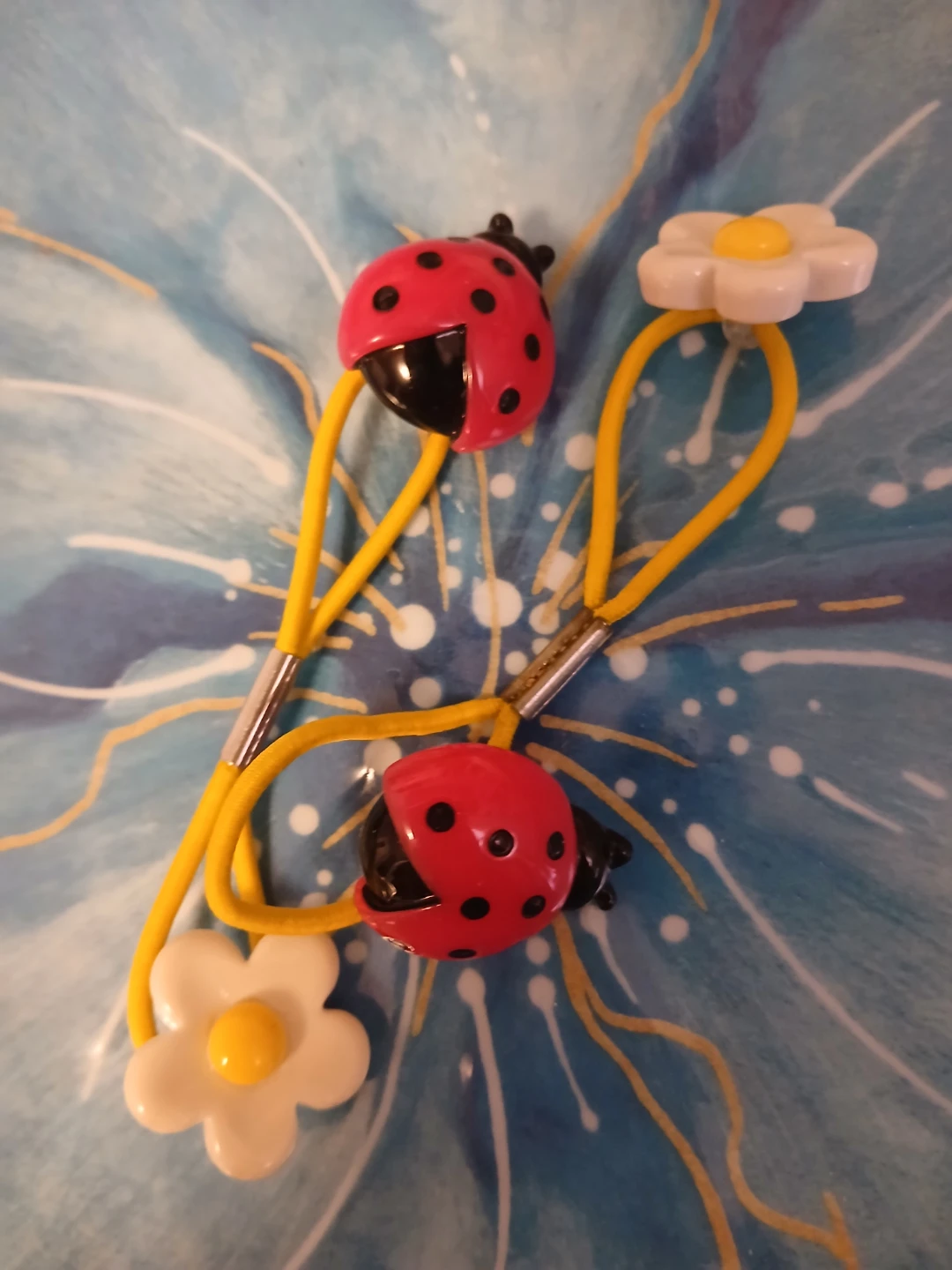 Cute lady bug with daisy hair ties