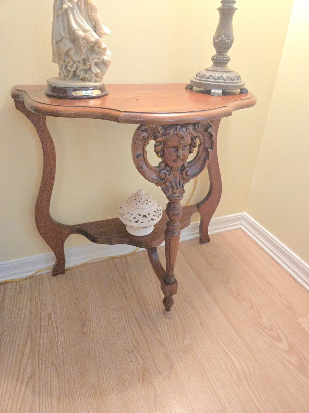 Antique Carved Wood Console Table