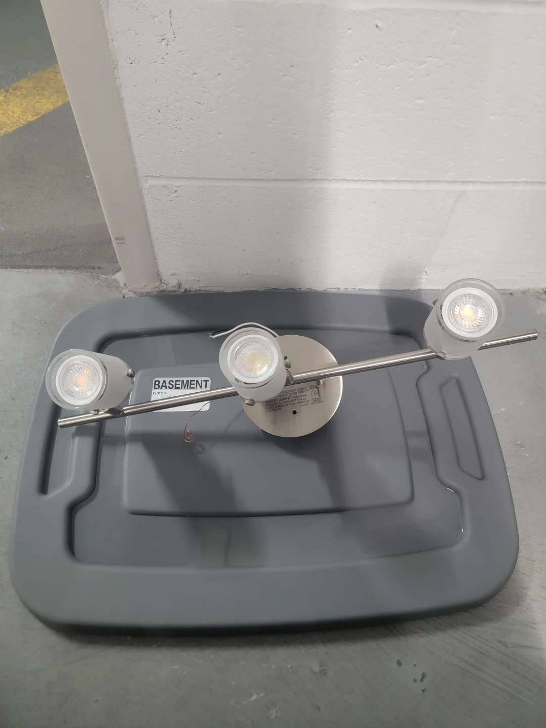 Basement Track Lighting Fixture - 3 Head