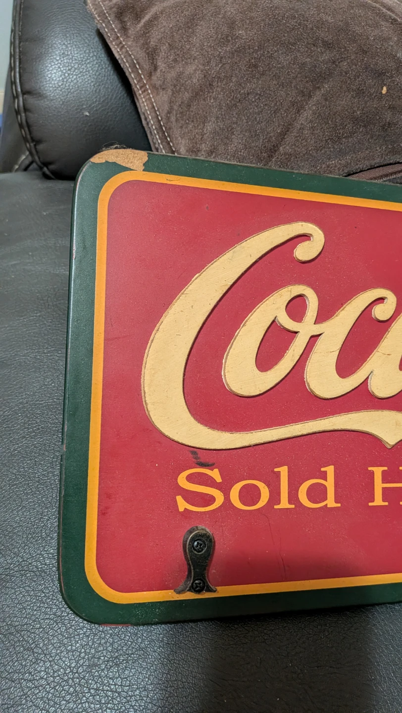 Coca-Cola "Sold Here Ice Cold" Wall Hanger