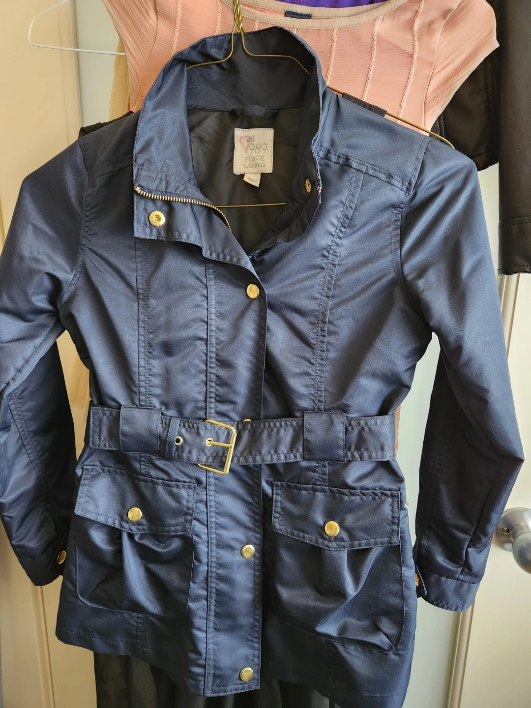Navy Blue Belted Jacket