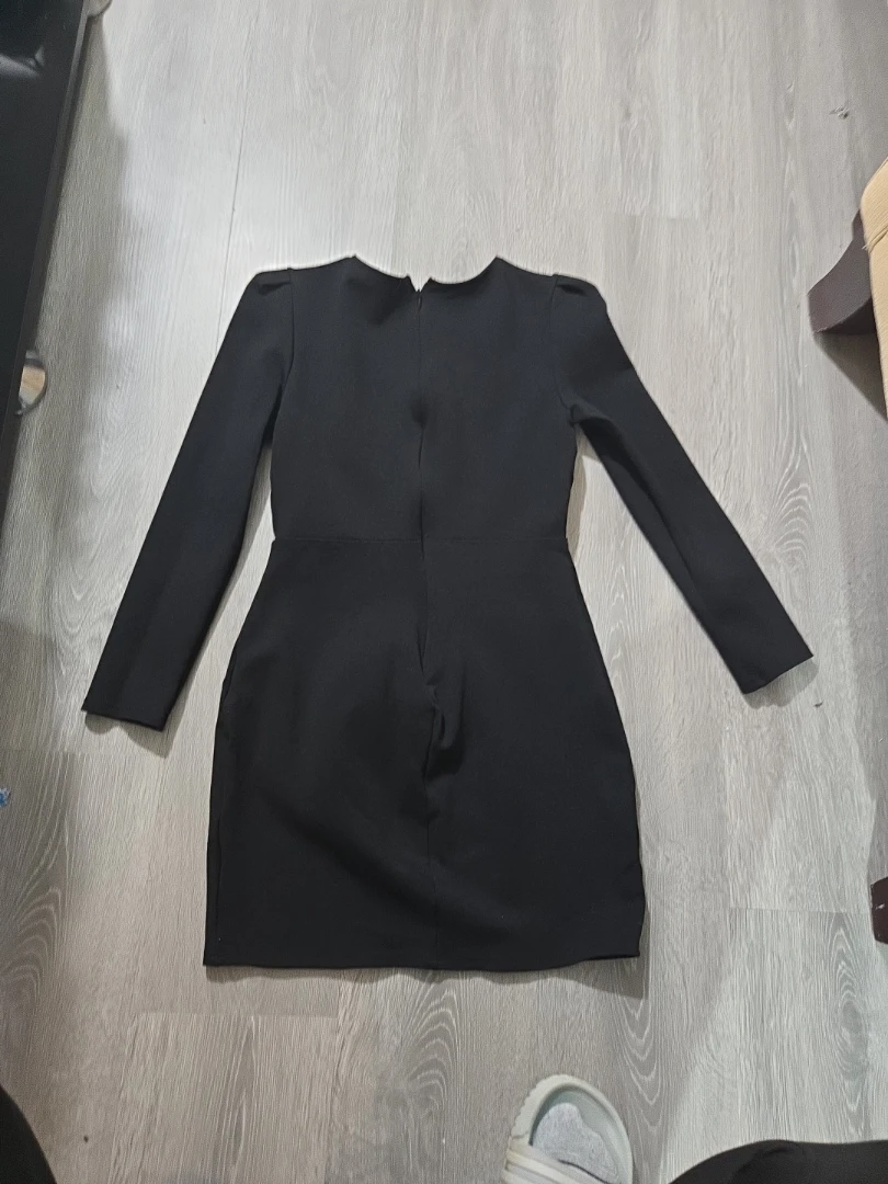 Lulus Black Long Sleeve V-Neck Mini Dress - Size S - photo 3