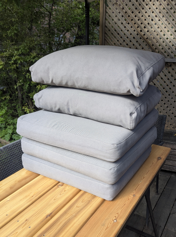Ikea FRÖSÖN and DUVHOLMEN Outdoor Cushions and Covers, Grey