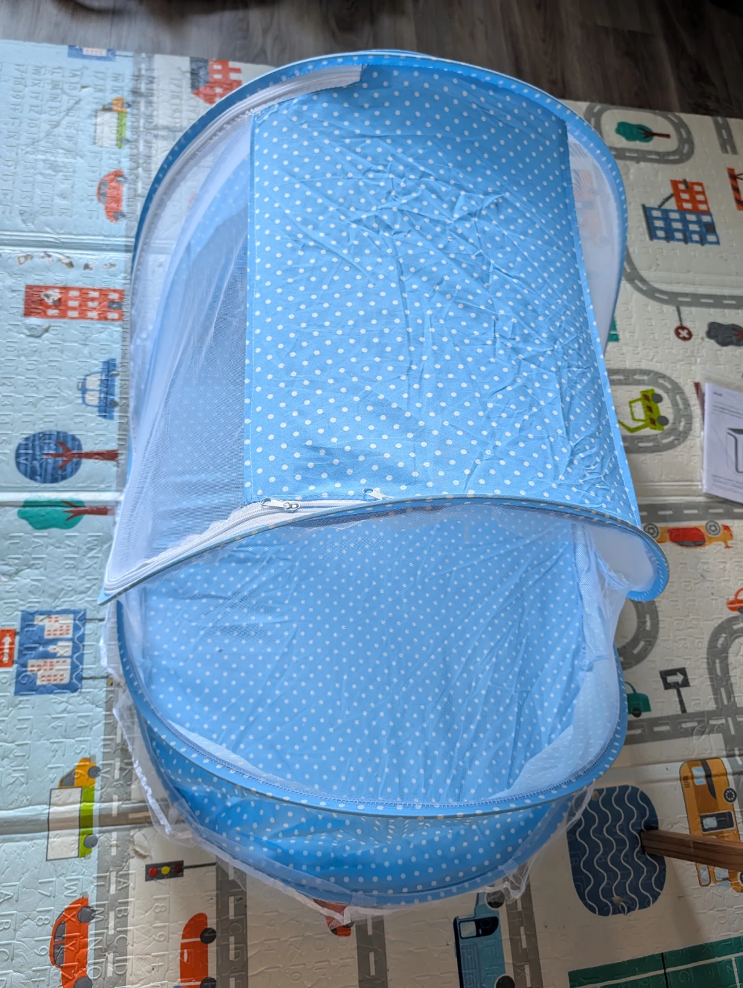 Blue Polka Dot Baby Mosquito Net Crib