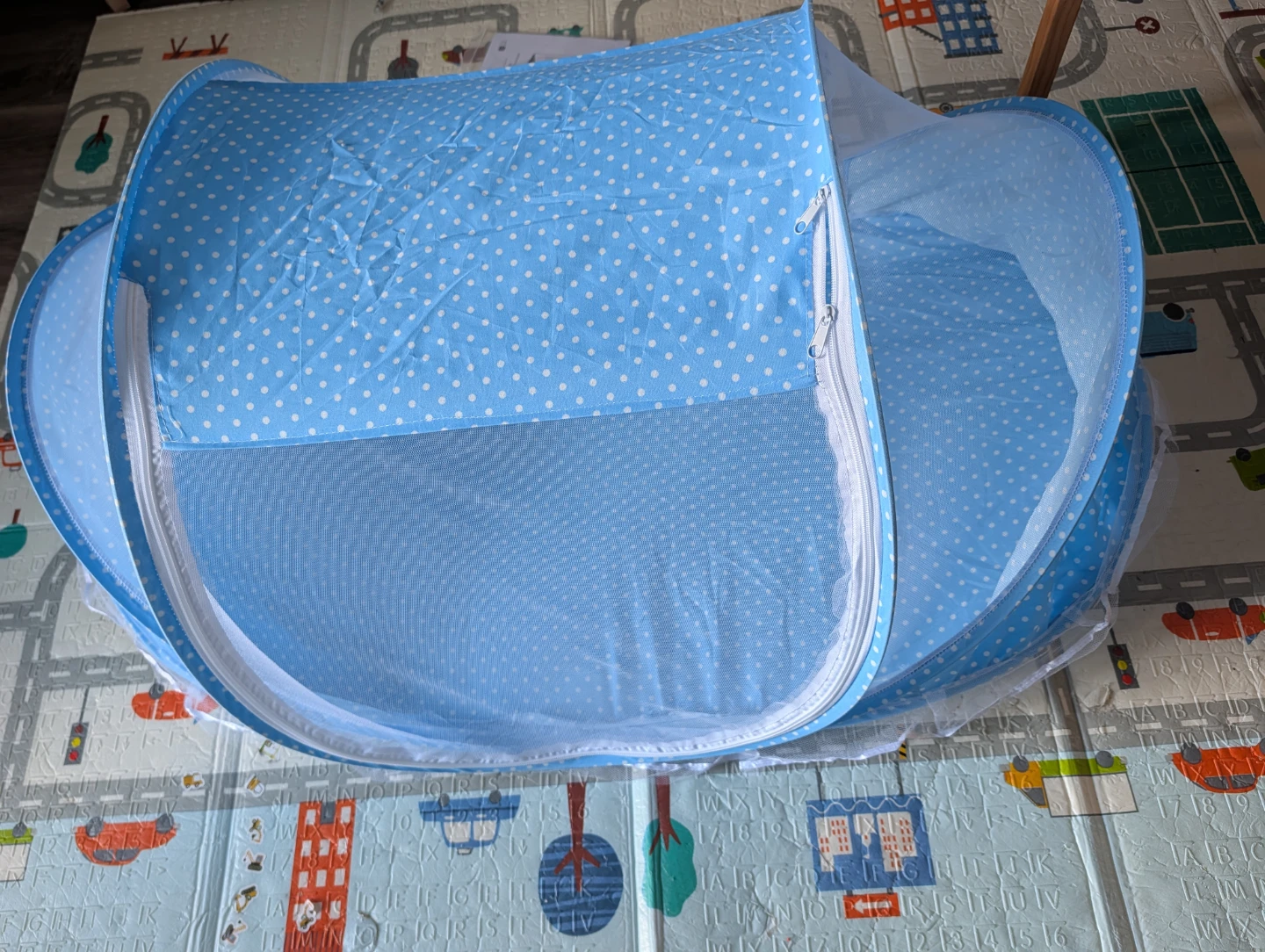 Blue Polka Dot Baby Mosquito Net Crib - photo 2