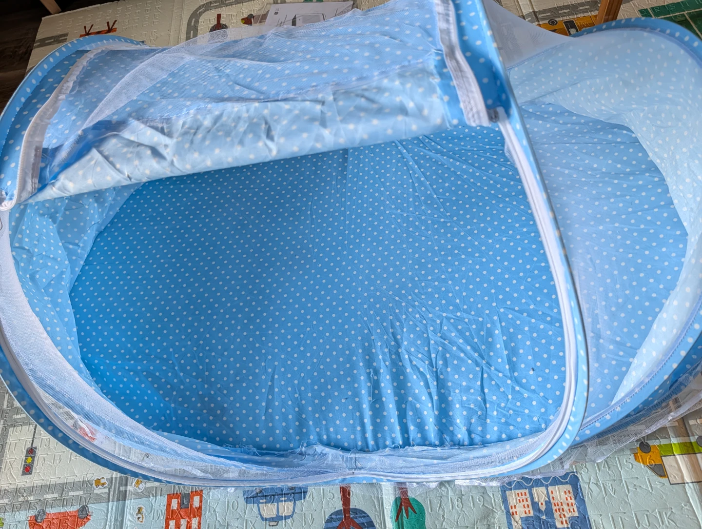 Blue Polka Dot Baby Mosquito Net Crib - photo 3