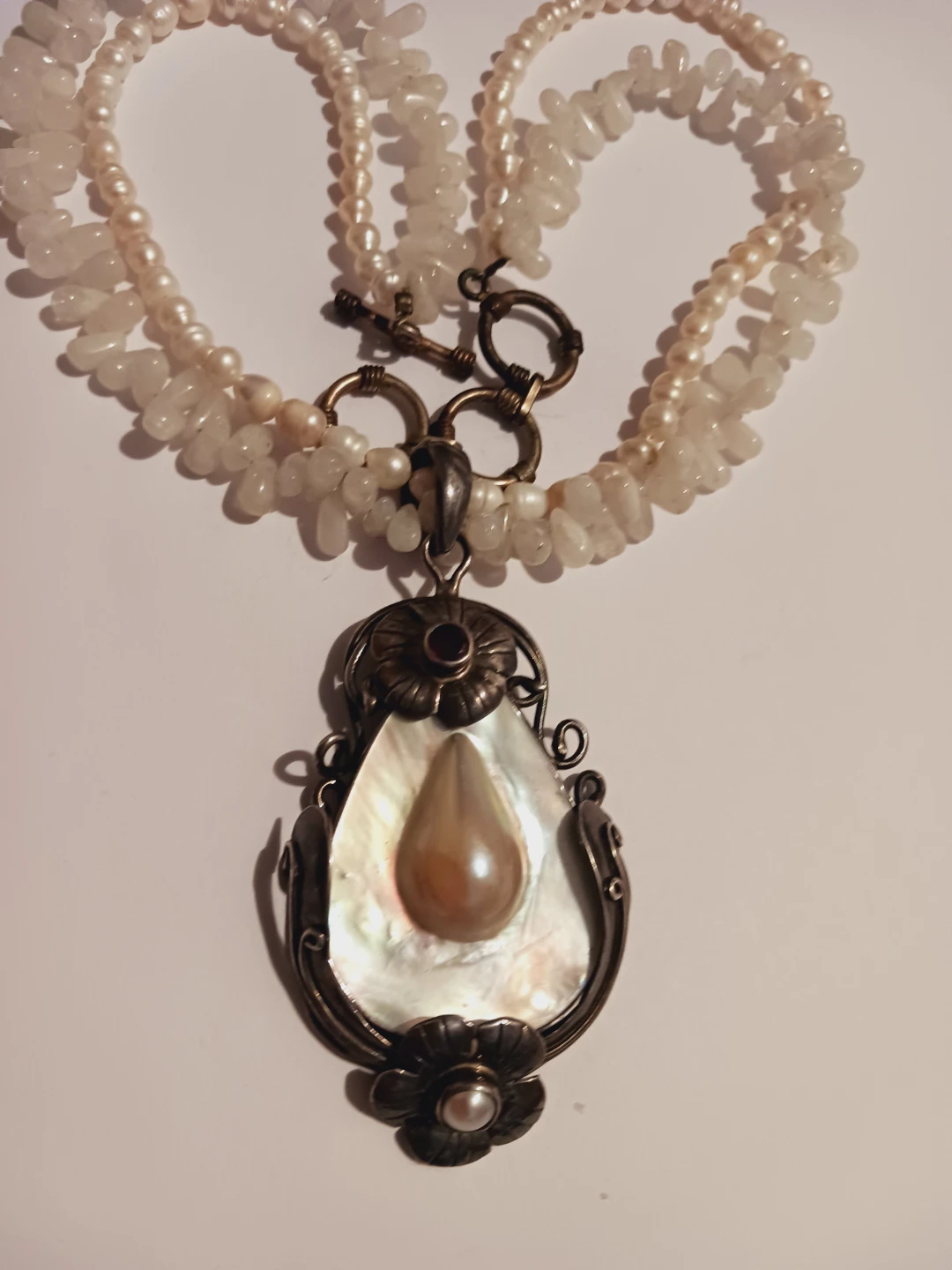 Stunning Unique Sterling Silver 925 Pearl Pendant with Necklace