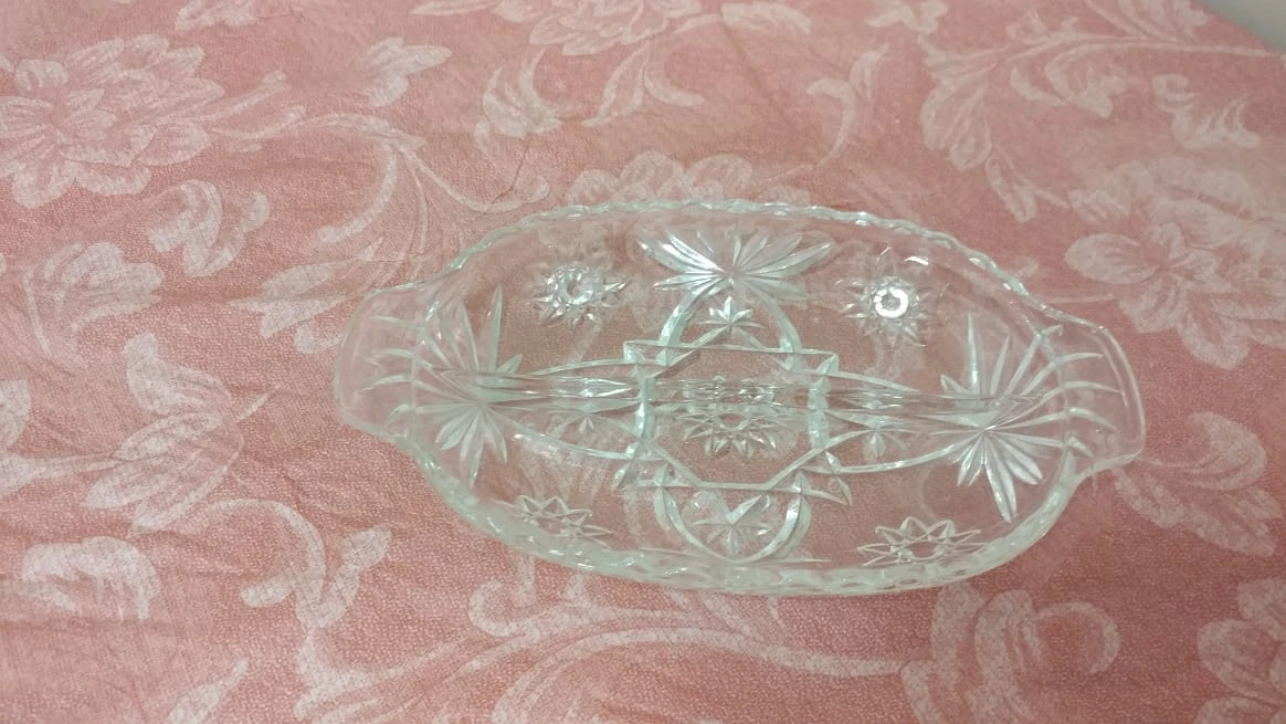 Clear Crystal Divided Serving Dish