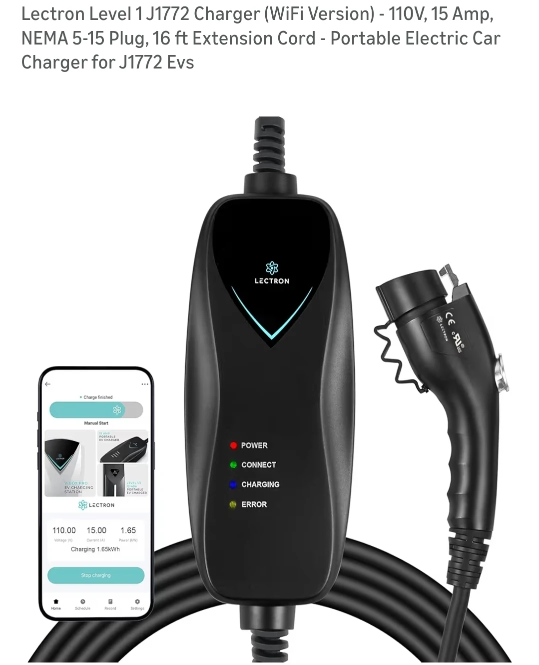 Lectron Level 1 J1772 Charger (WiFi Version) - photo 3