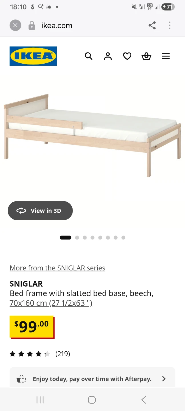 IKEA SNIGLAR Bed Frame with Slatted Bed Base - photo 4