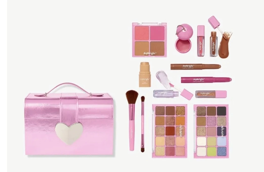 Joy Bright Pink Heart Makeup Case with Eye Shadow Palettes - photo 5