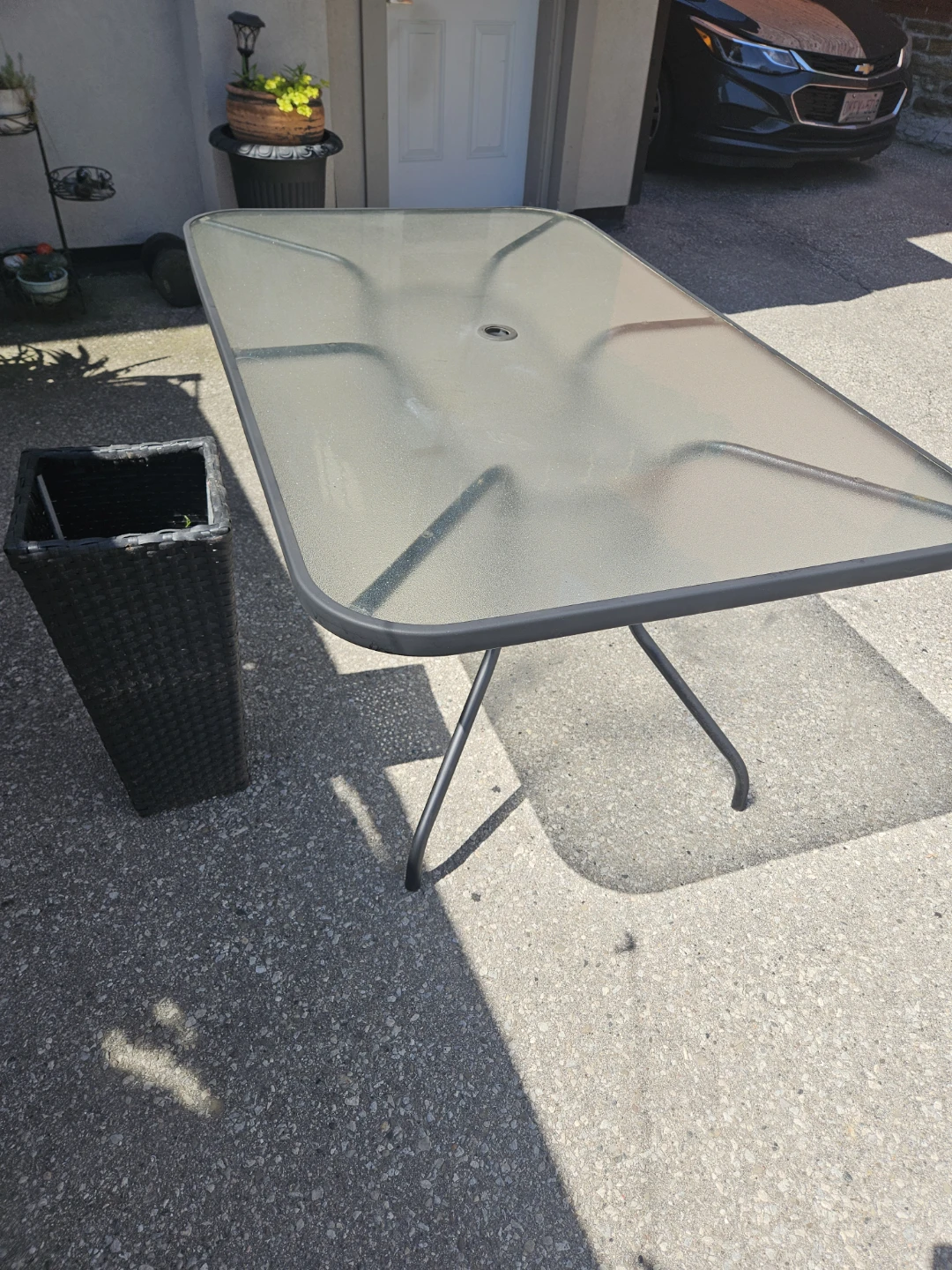 Rectangular Glass Top Patio Table