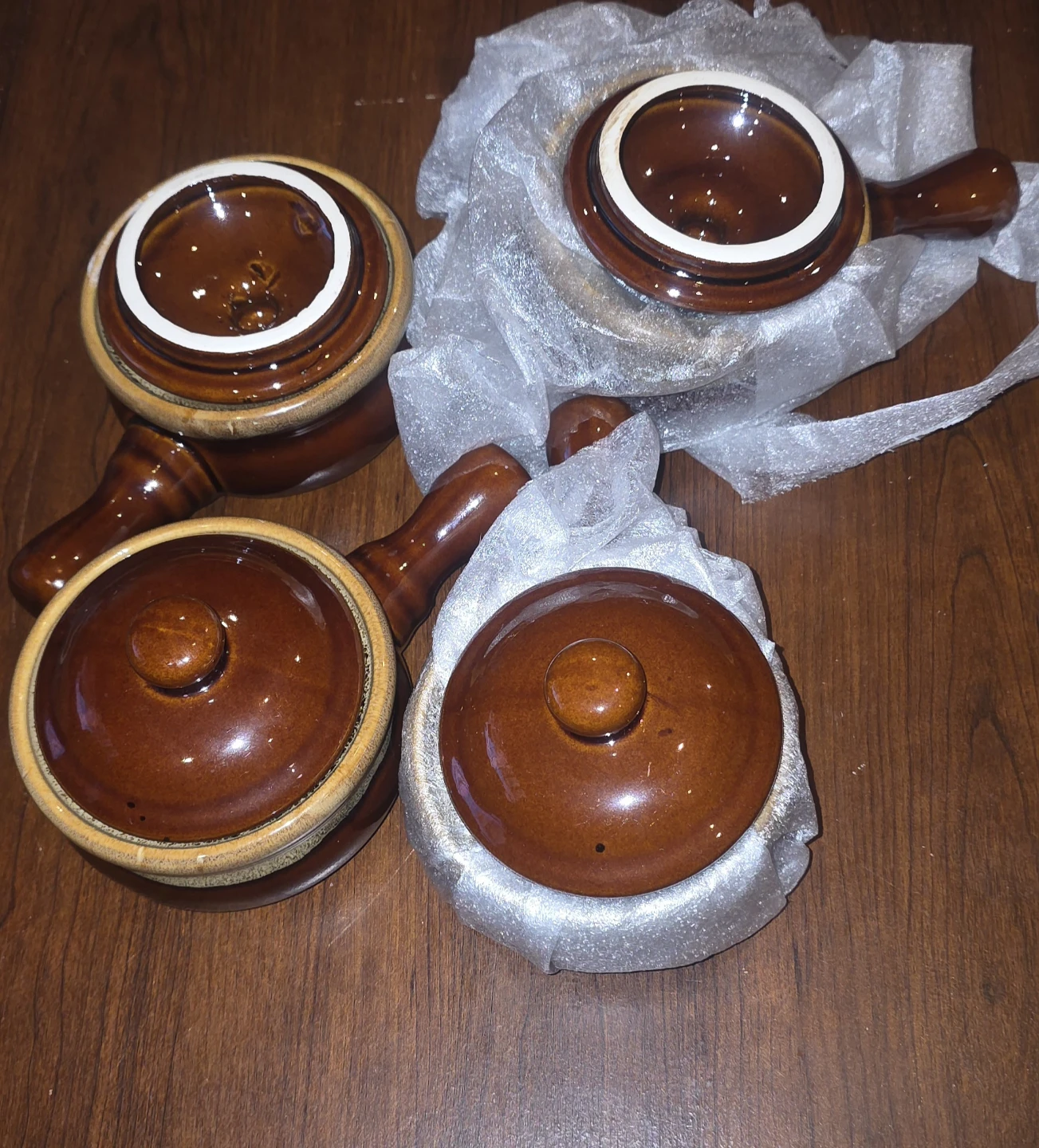 Brown Ceramic Ramekins with Lids - Set of 4 - photo 3