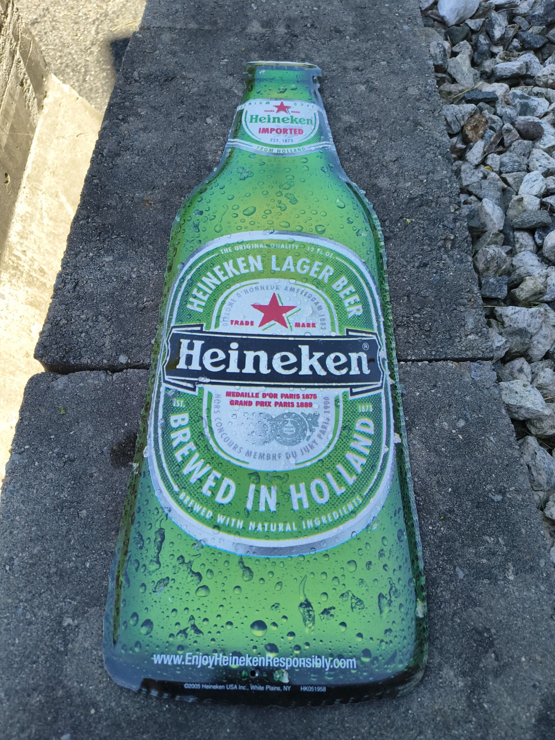 Heineken bottle metal sign