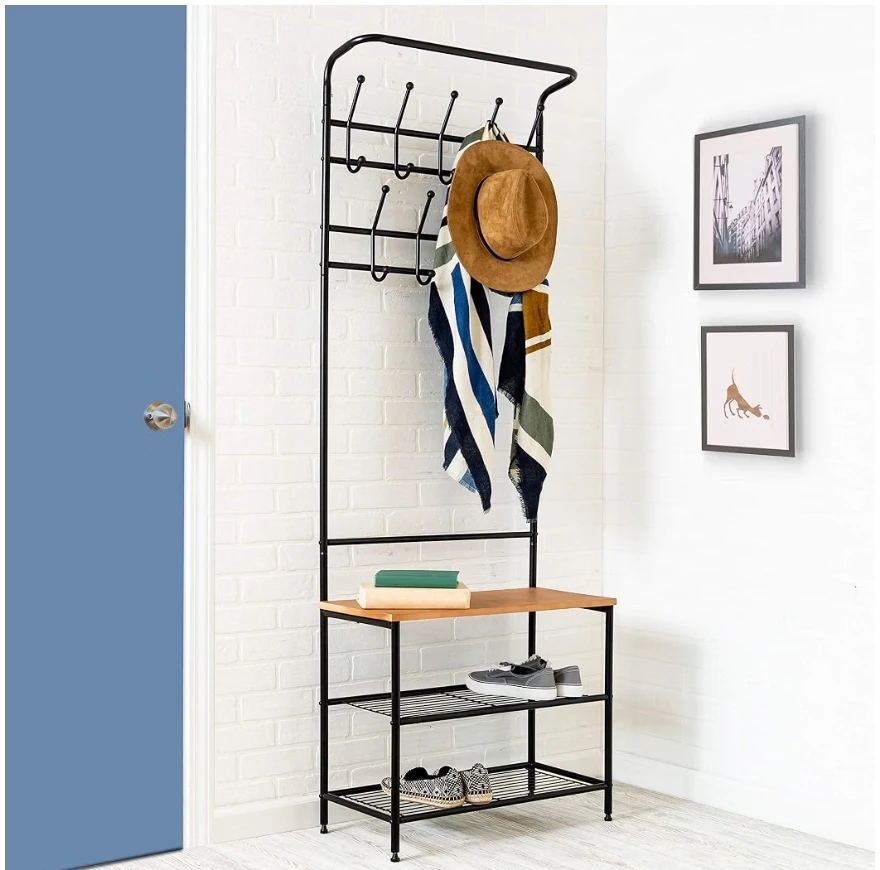 Honey-Can-Do Hall Tree / Coat Rack with Bench and Shoe Rack - photo 4