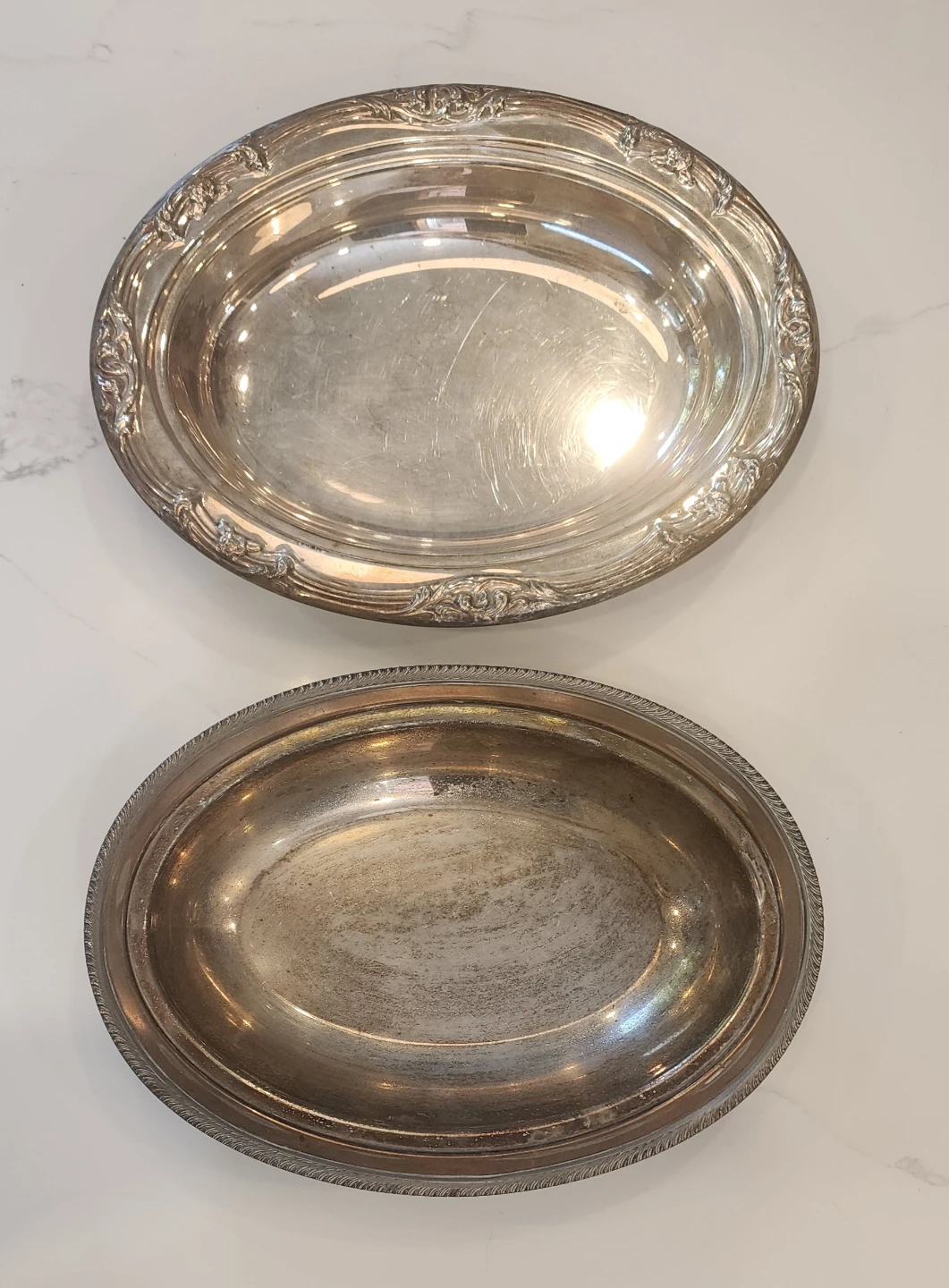 2 Vintage Silver Plated Serving Trays