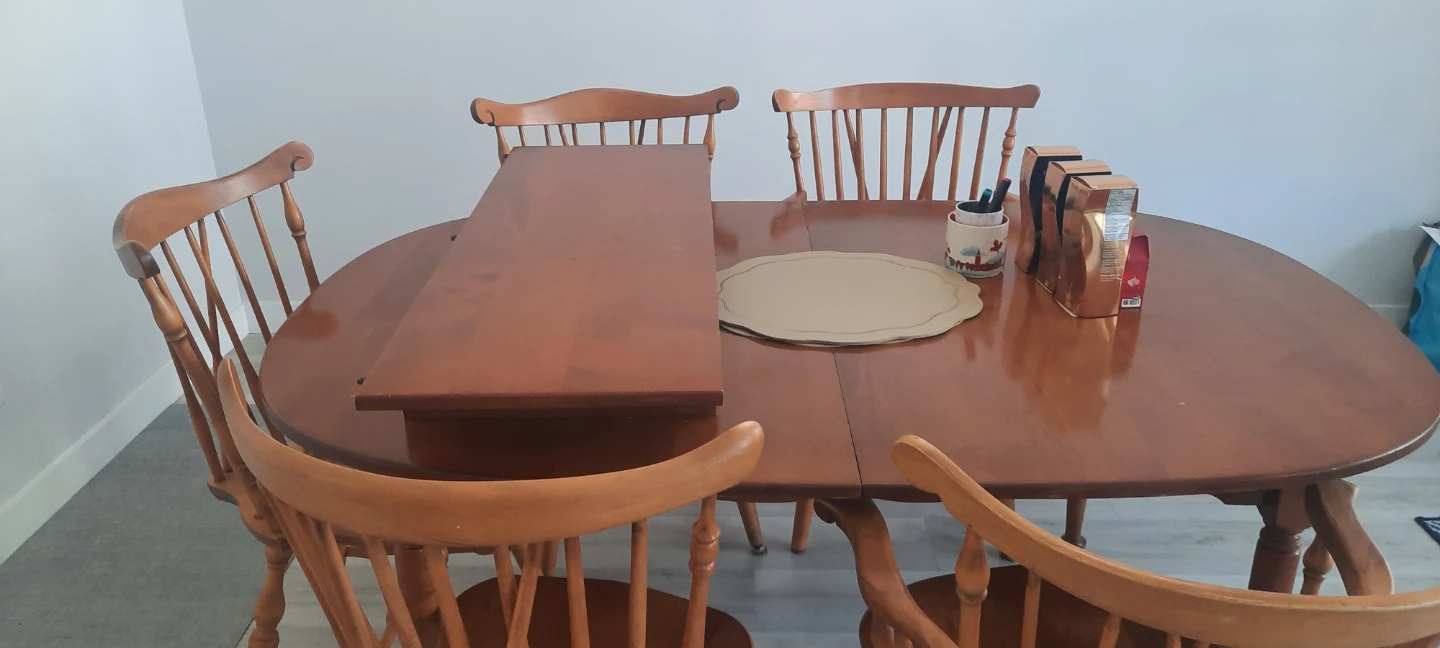 Wooden Dining Table with 6 Chairs - photo 2
