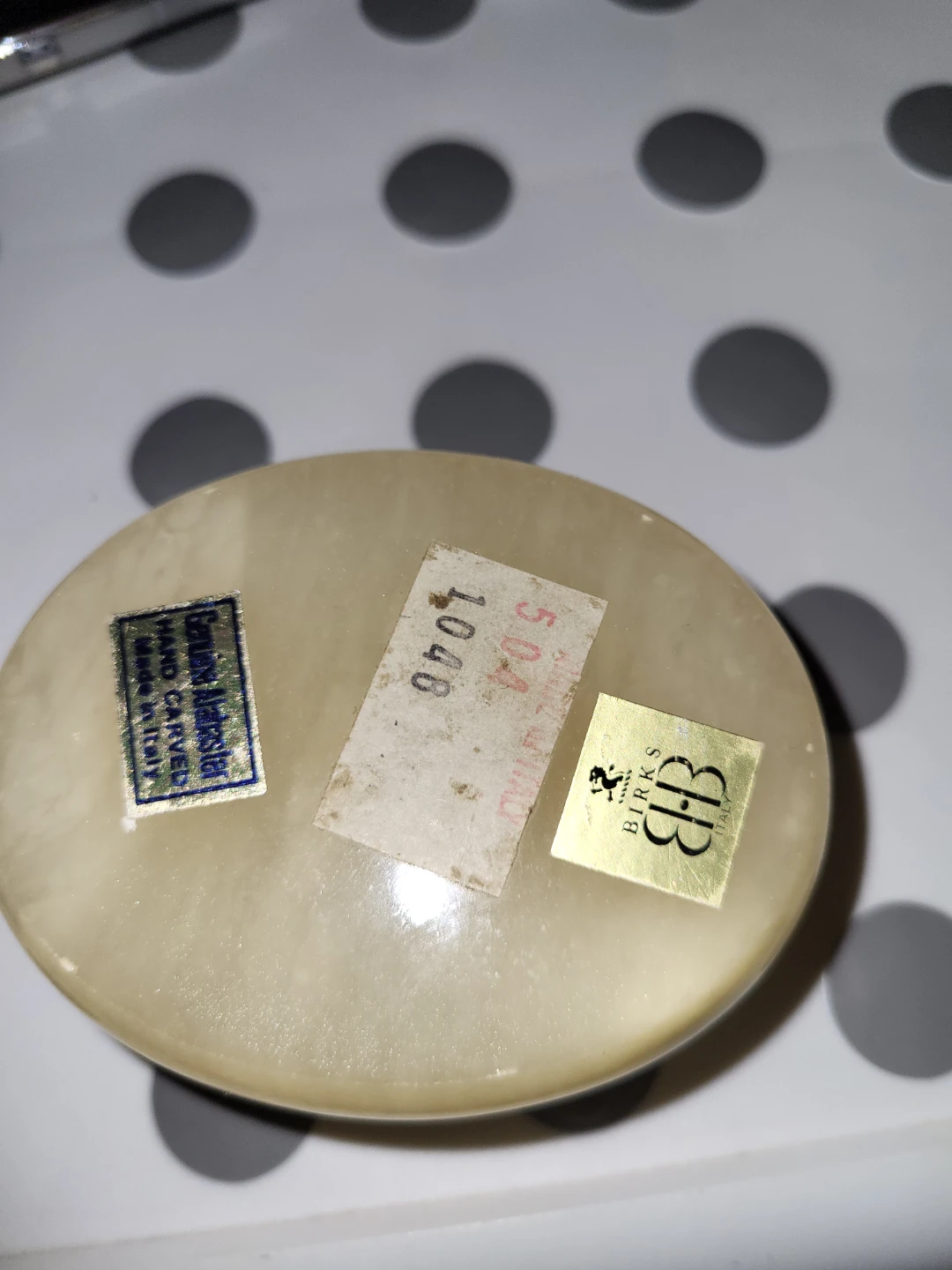 ⚽️ Genuine Alabaster Hand Carved Trinket Box - Made in Italy - photo 3