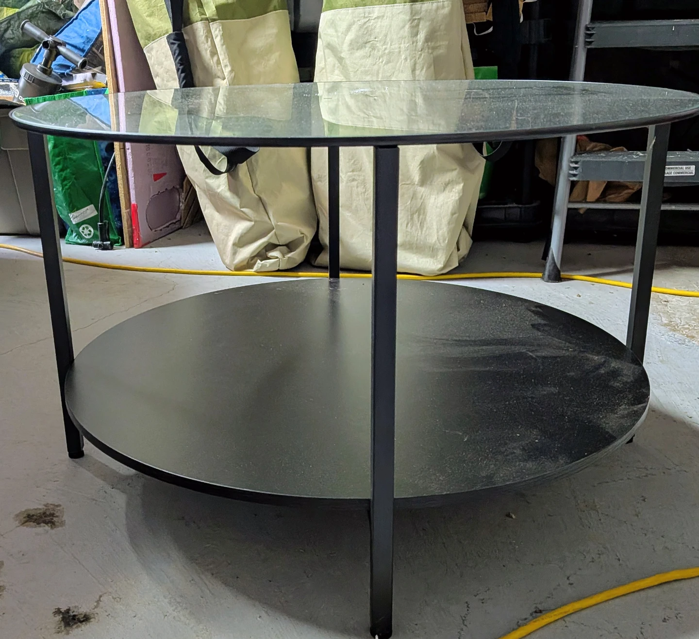 Like New - IKEA VITTSJÖ Round Coffee Table (Black/Glass)