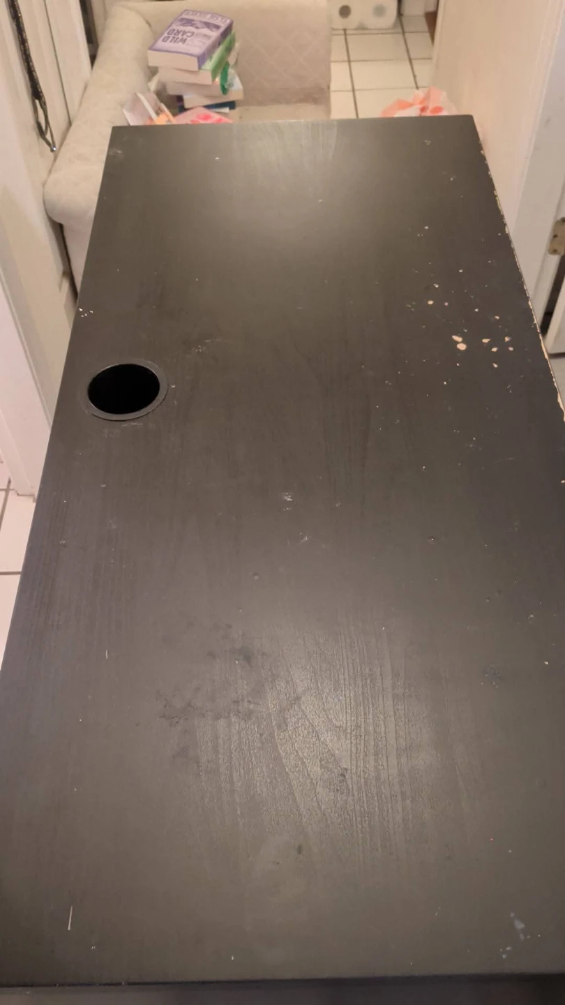 Black Desk with Cable Hole