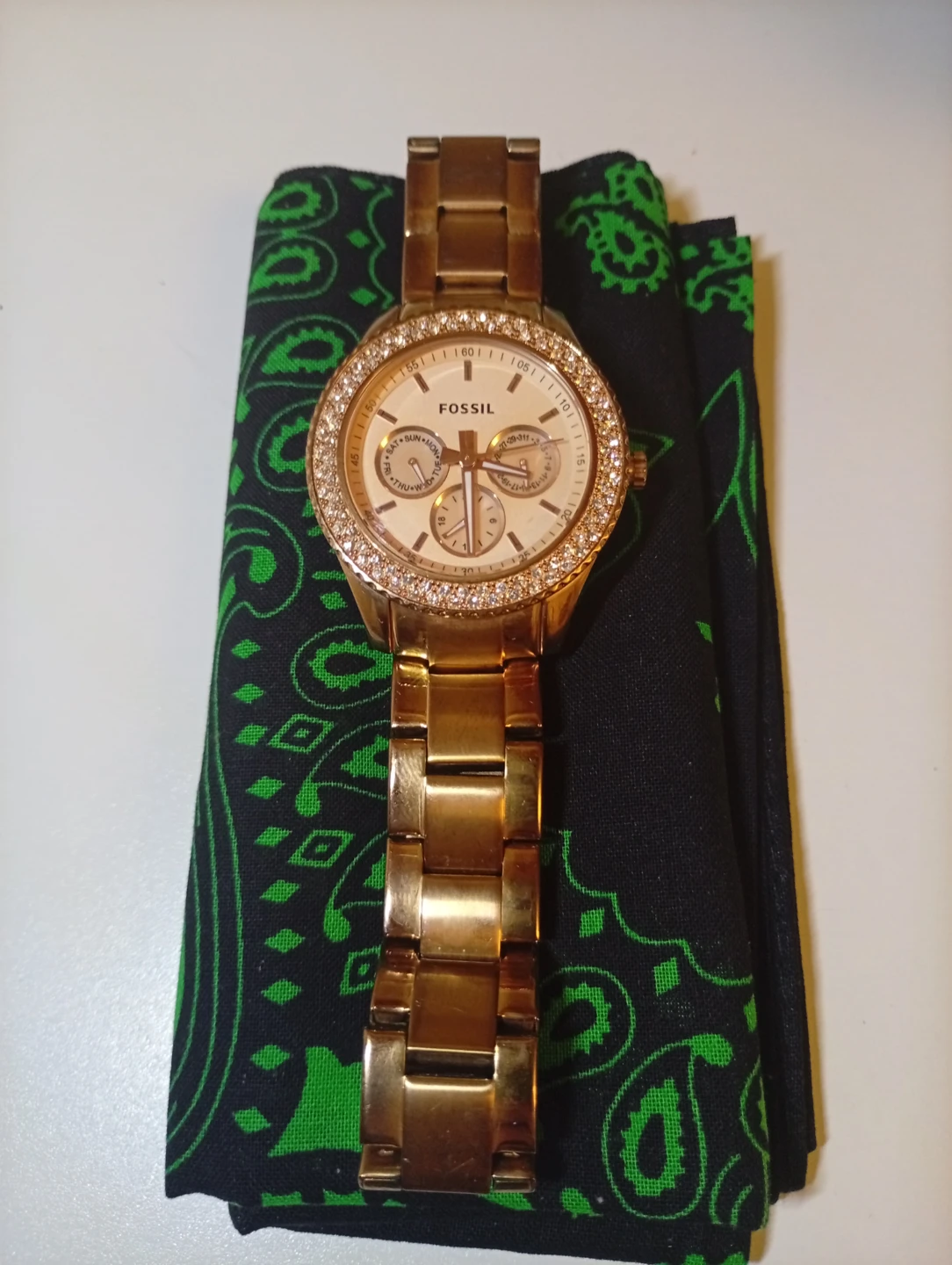 Fossil Rose Gold Tone Watch with Crystals - photo 4